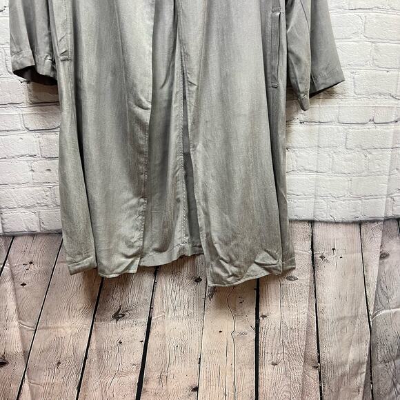 Zara Glen Women Long One Button Open Duster Cardigan Gray Size Small NWT - Picture 5 of 11